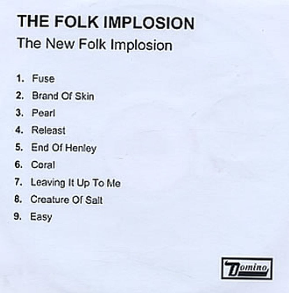 The Folk Implosion The New Folk Implosion UK CD-R acetate CD-R ACETATE