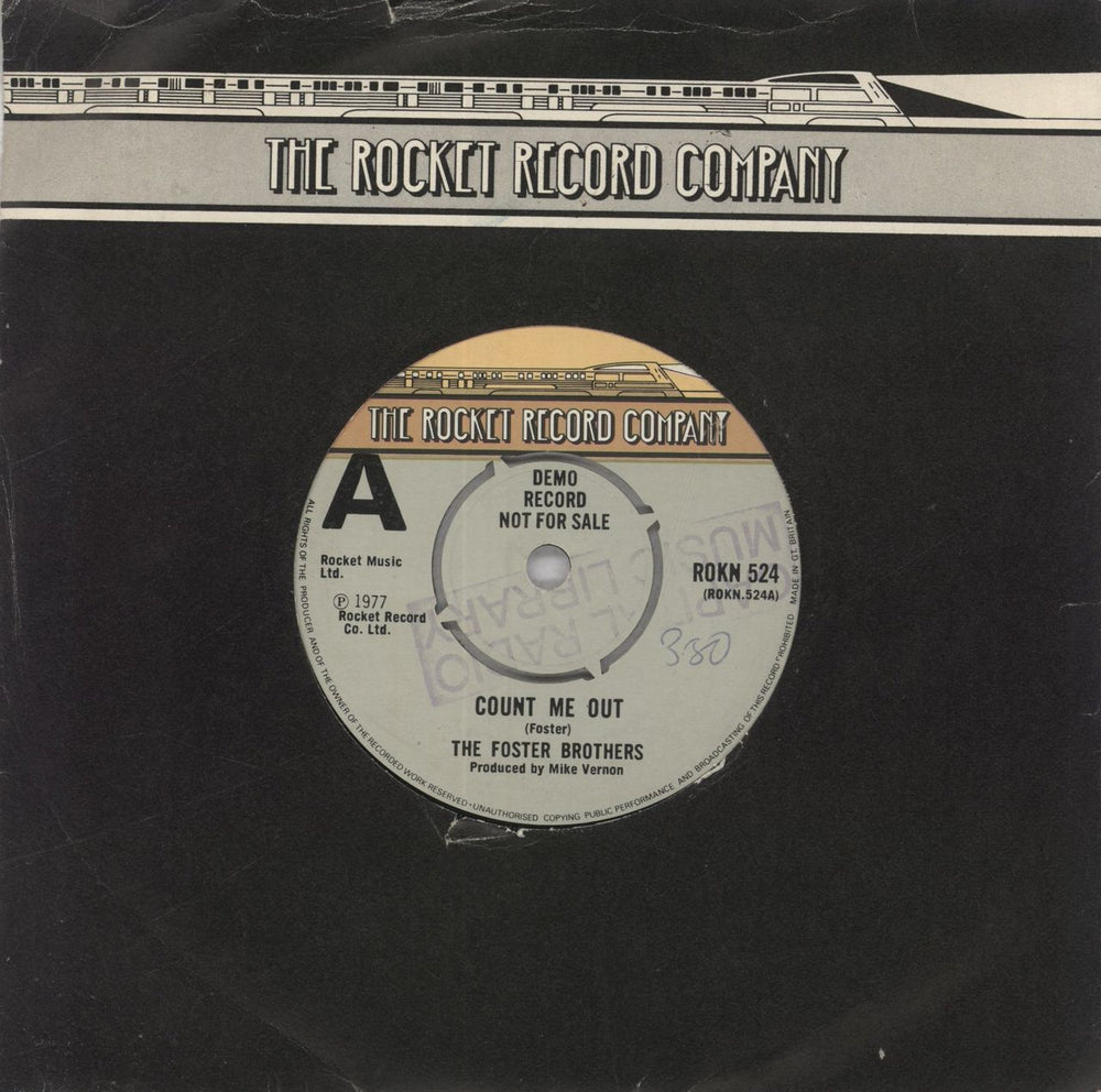 The Foster Brothers Count Me Out UK Promo 7" vinyl single (7 inch record / 45) ROKN524