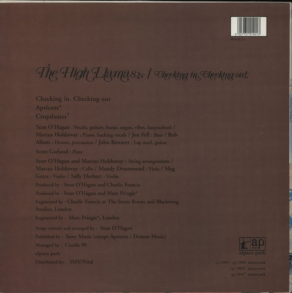 The High Llamas Checking In, Checking Out UK 12" vinyl single (12 inch record / Maxi-single) 5027731214013
