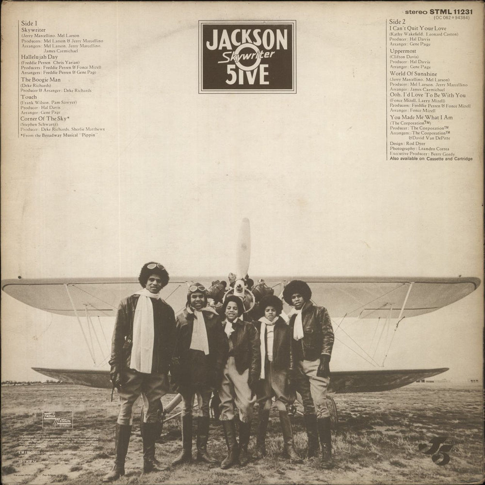 The Jackson Five Skywriter - Sample Stickered UK vinyl LP album (LP record)