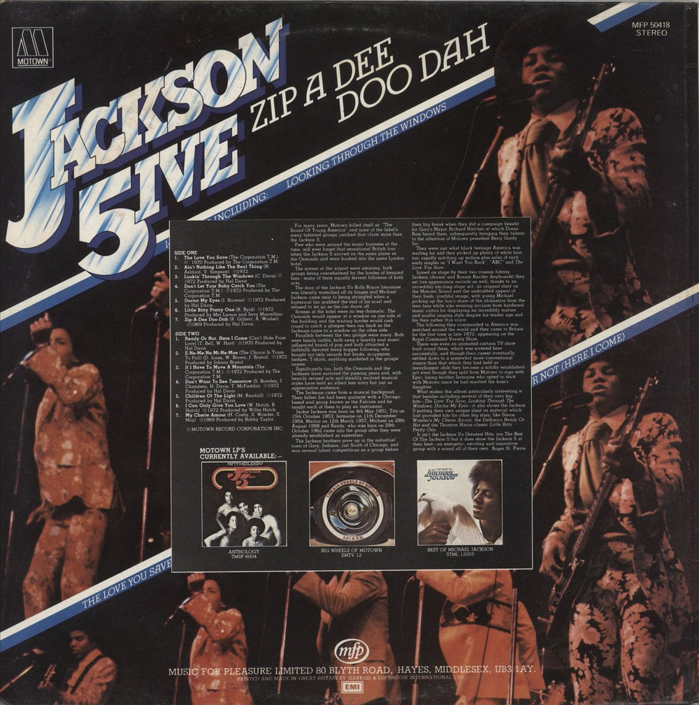 The Jackson Five Zip A Dee Doo Dah UK vinyl LP album (LP record)
