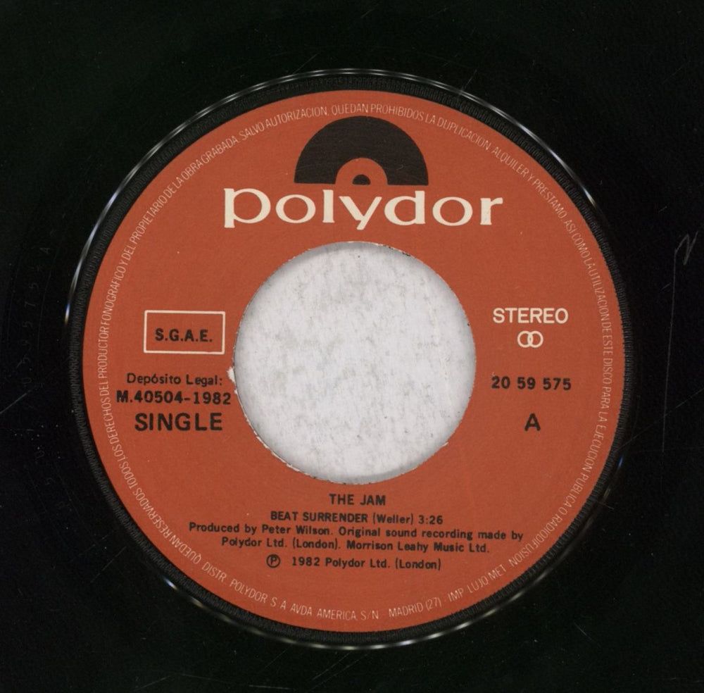 The Jam Toque A Rendicion Spanish 7" vinyl single (7 inch record / 45)