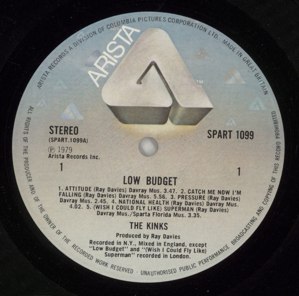 The Kinks Low Budget UK vinyl LP album (LP record) KINLPLO130232