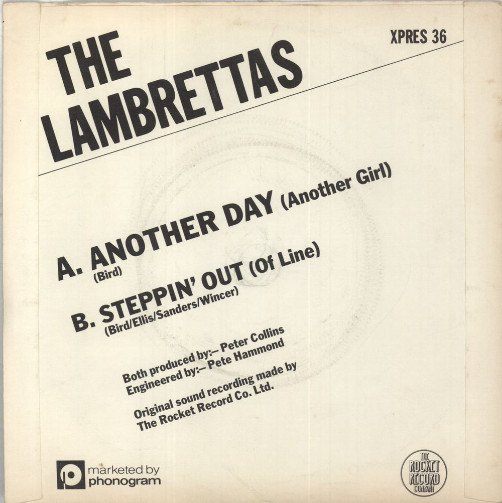 The Lambrettas Another Day (Another Girl) - P/S UK 7" vinyl single (7 inch record / 45)