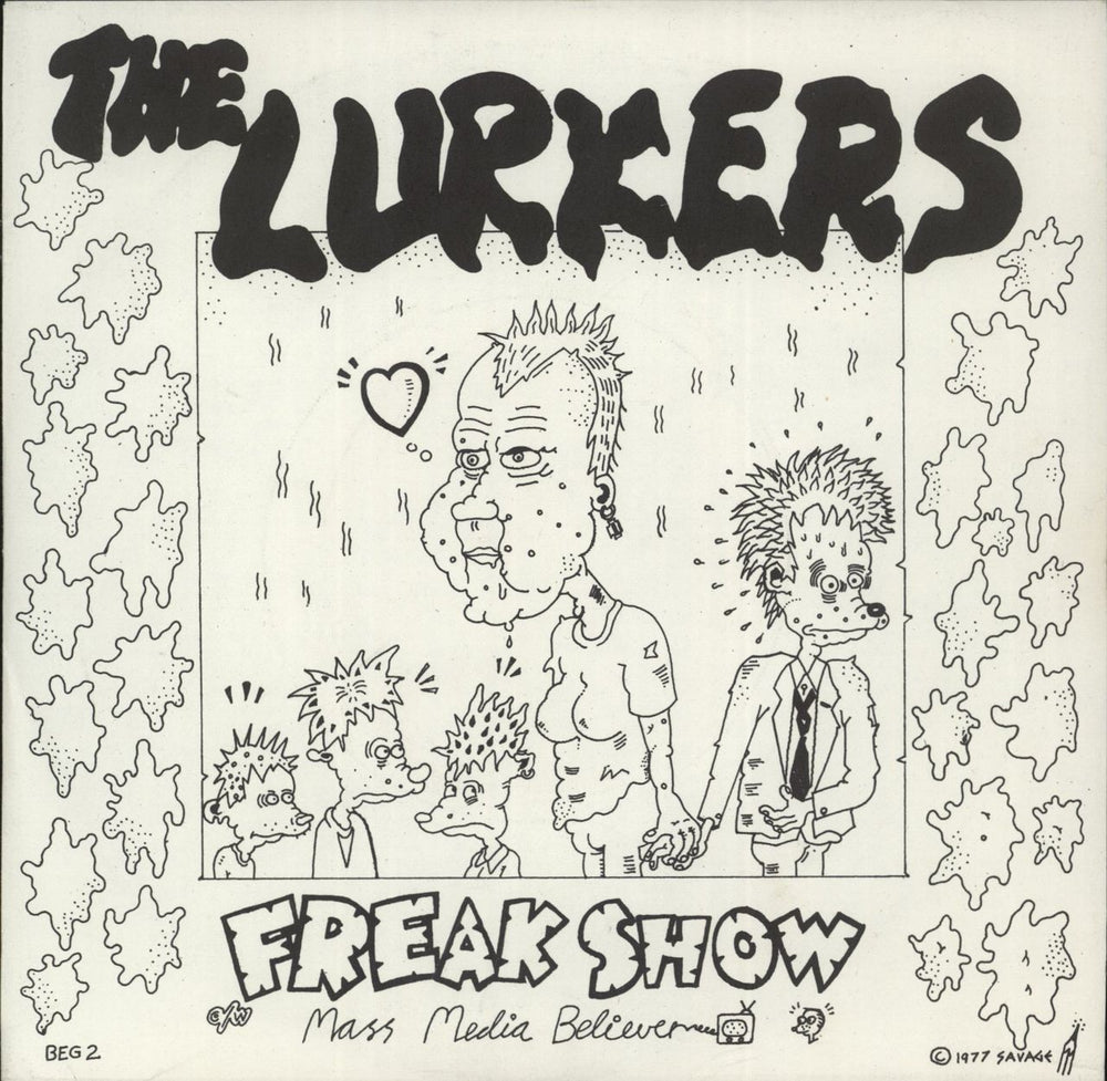 The Lurkers Freak Show UK 7" vinyl single (7 inch record / 45) BEG2