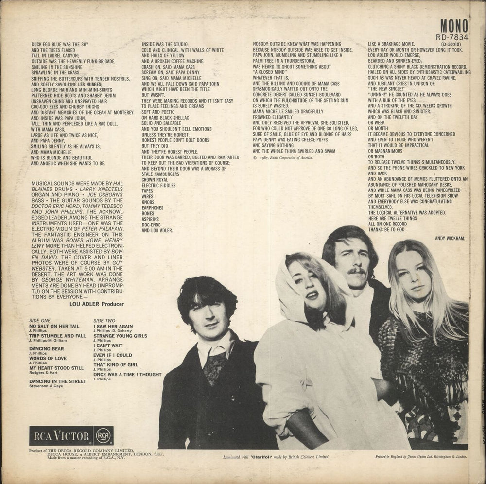 The Mama's And The Papa's Cass, John, Michelle, Dennie - Red Spot UK vinyl LP album (LP record)