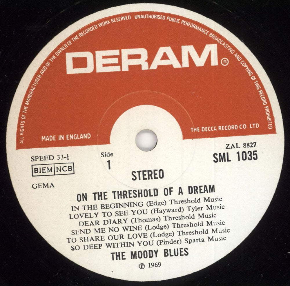 The Moody Blues On The Threshold Of A Dream - 4th UK vinyl LP album (LP record) MBLLPON722550