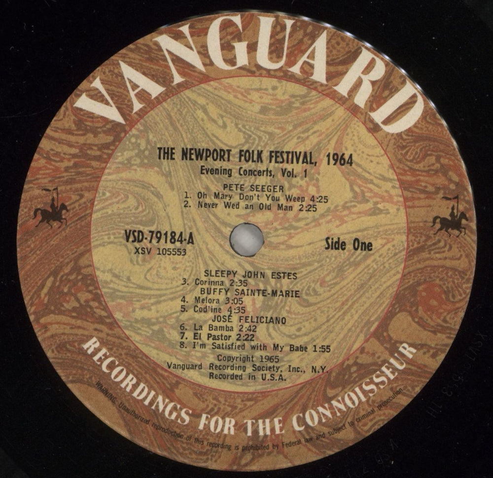 The Newport Folk Festival Newport Folk Festival 1964 - Evening Concerts Volume 1 UK vinyl LP album (LP record) V8JLPNE876359