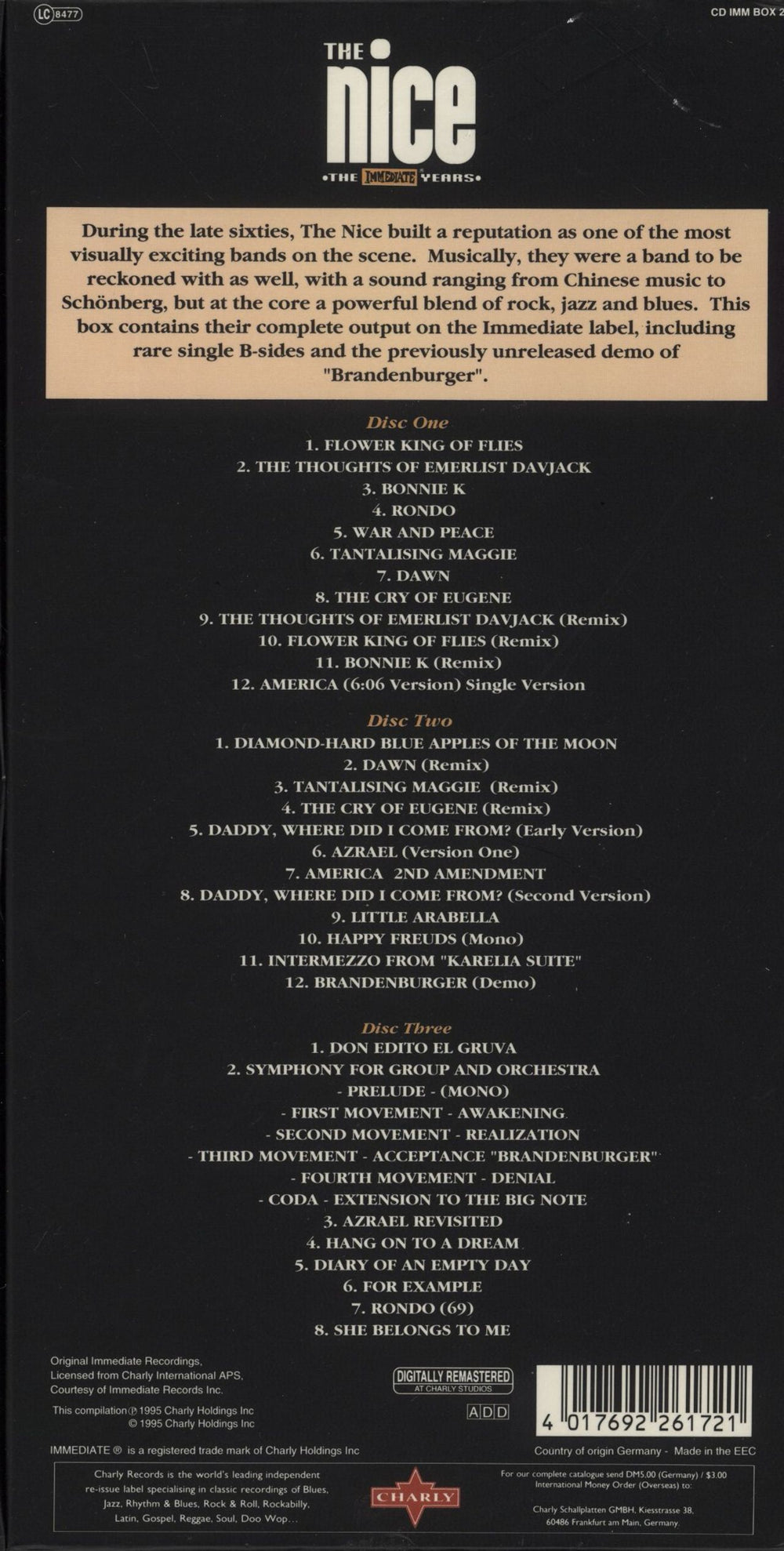 The Nice The Immediate Years UK CD Album Box Set 4017692261721