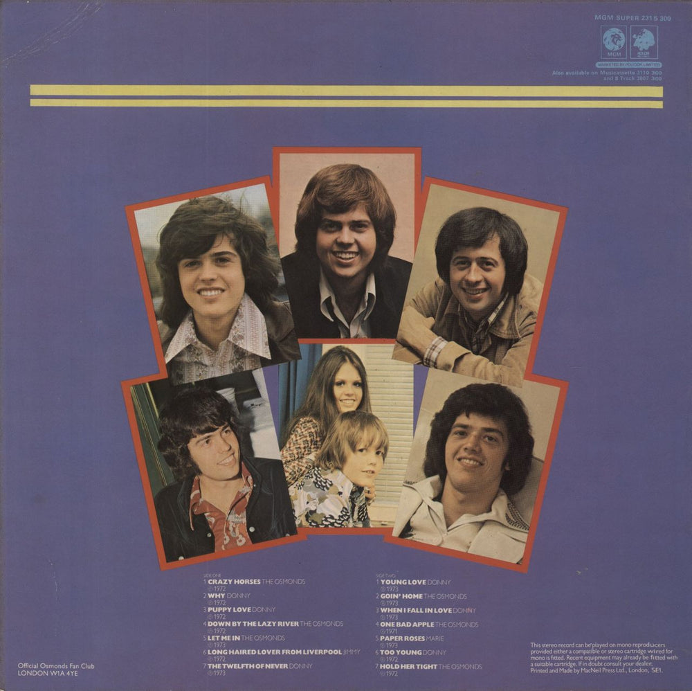 The Osmonds Our Best To You UK vinyl LP album (LP record)