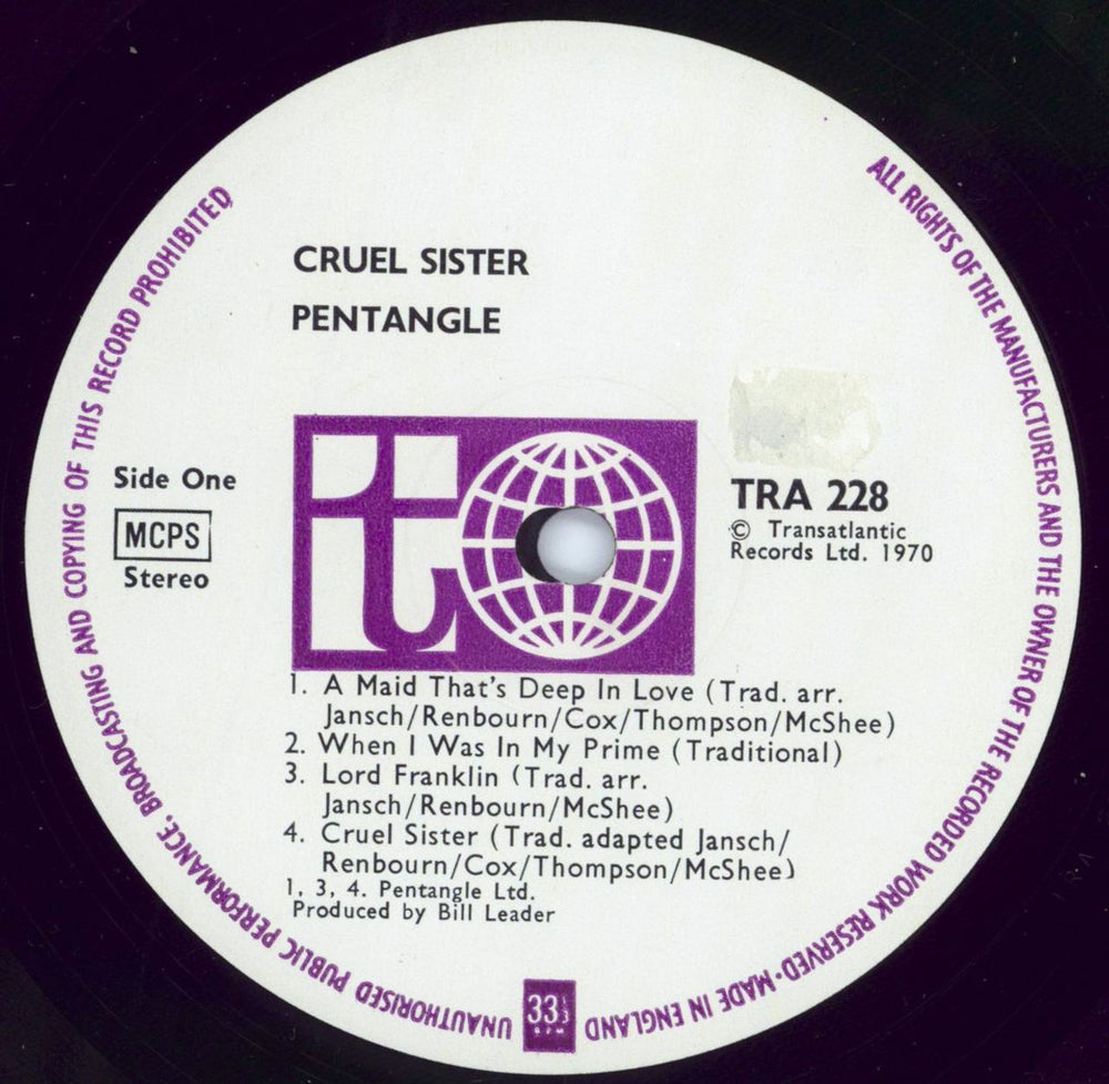 The Pentangle Cruel Sister - 1st - EX UK vinyl LP album (LP record) PNTLPCR444582