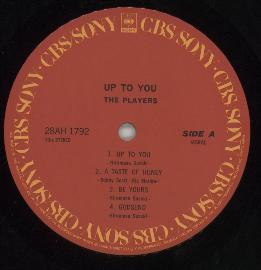 The Players Up To You Japanese vinyl LP album (LP record) 7HFLPUP860021