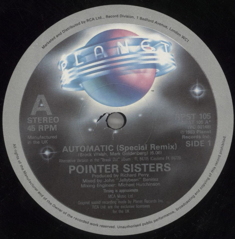 The Pointer Sisters Automatic UK 12" vinyl single (12 inch record / Maxi-single) TPS12AU192748