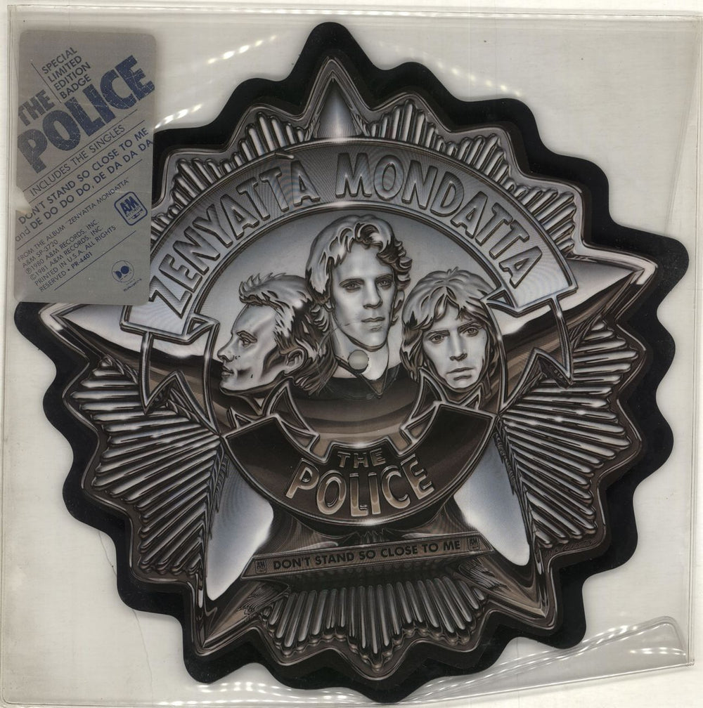 The Police Don't Stand So Close To Me - sticker sealed US shaped picture disc (picture disc vinyl record) PR-4401