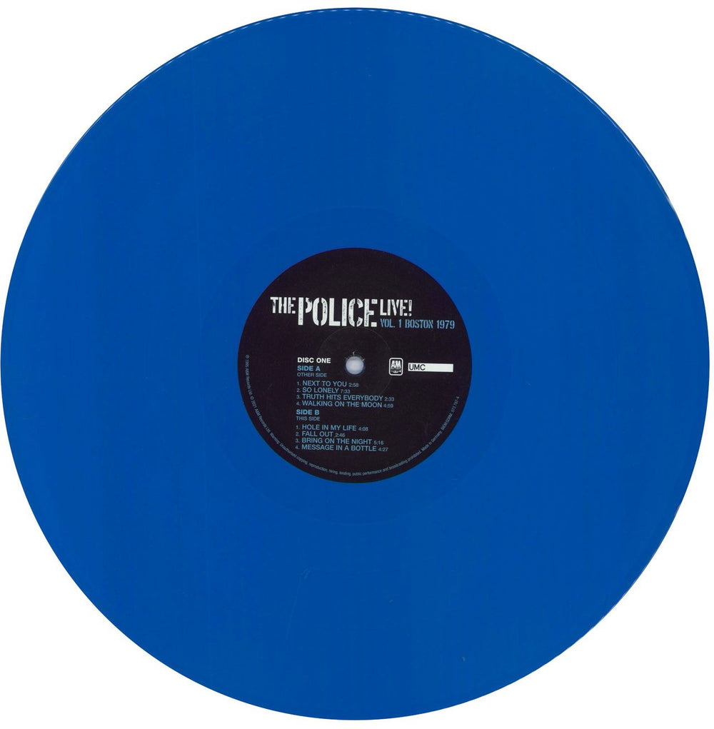 The Police Live! Vol. 1 Boston 1979 - RSD21 - Blue Vinyl UK 2-LP vinyl record set (Double LP Album) POL2LLI838215