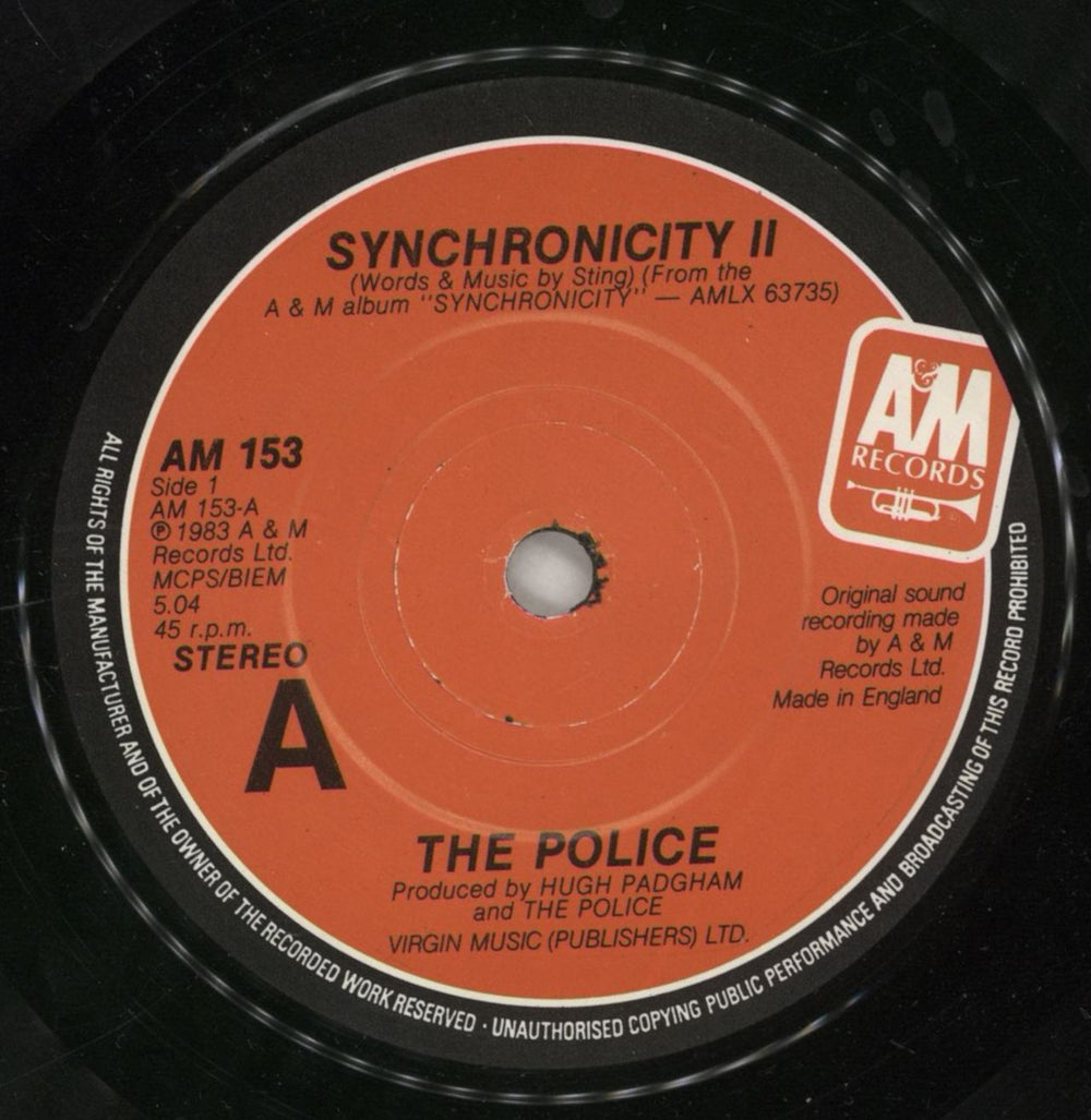 The Police Synchronicity II UK 7" vinyl single (7 inch record / 45) POL07SY57814