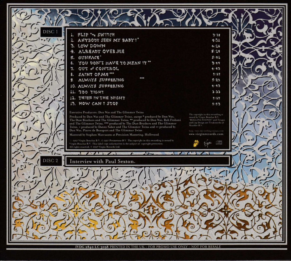 The Rolling Stones Bridges To Babylon + Interview UK Promo 2 CD album set (Double CD) ROL2CBR99198