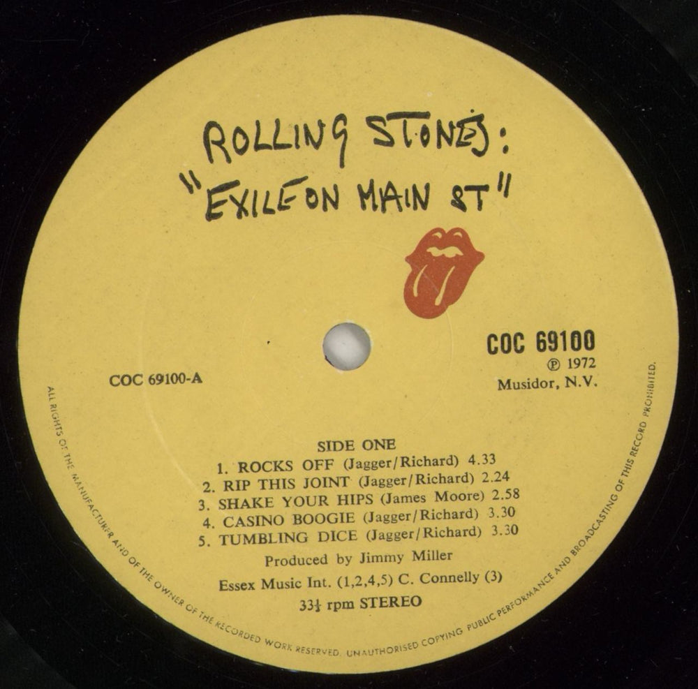 The Rolling Stones Exile On Main St + Inners - EX UK 2-LP vinyl record set (Double LP Album) ROL2LEX802789