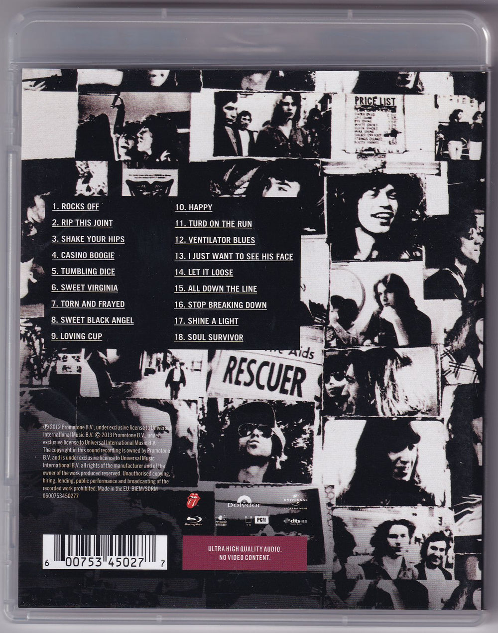 The Rolling Stones Exile On Main St UK Blu Ray Audio ROLABEX774263