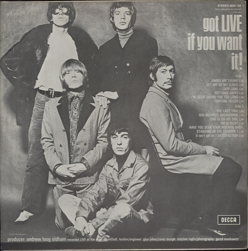 The Rolling Stones Got Live If You Want It Dutch vinyl LP album (LP record)