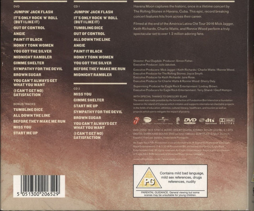 The Rolling Stones Havana Moon UK 3-disc CD/DVD Set 5051300206529