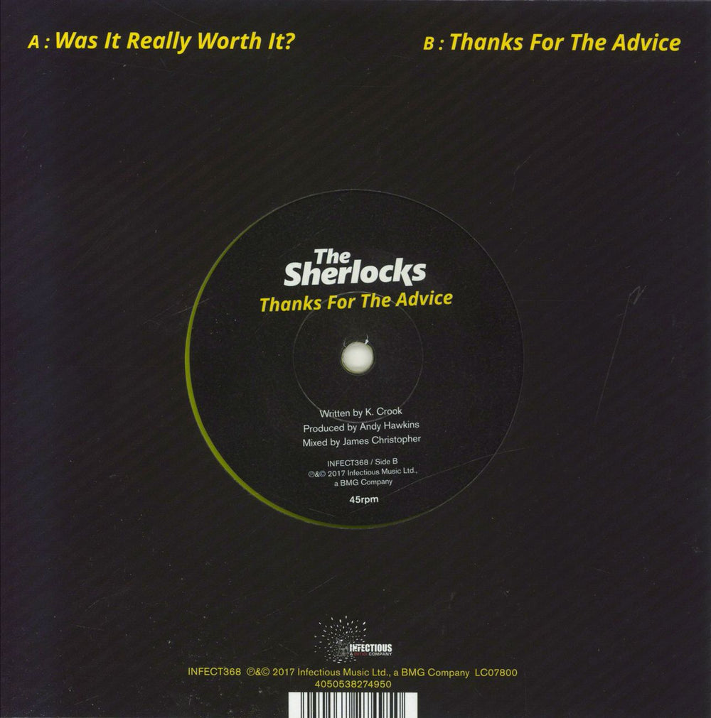 The Sherlocks Was It Really Worth It? - Yellow Vinyl UK 7" vinyl single (7 inch record / 45) 4050538274950