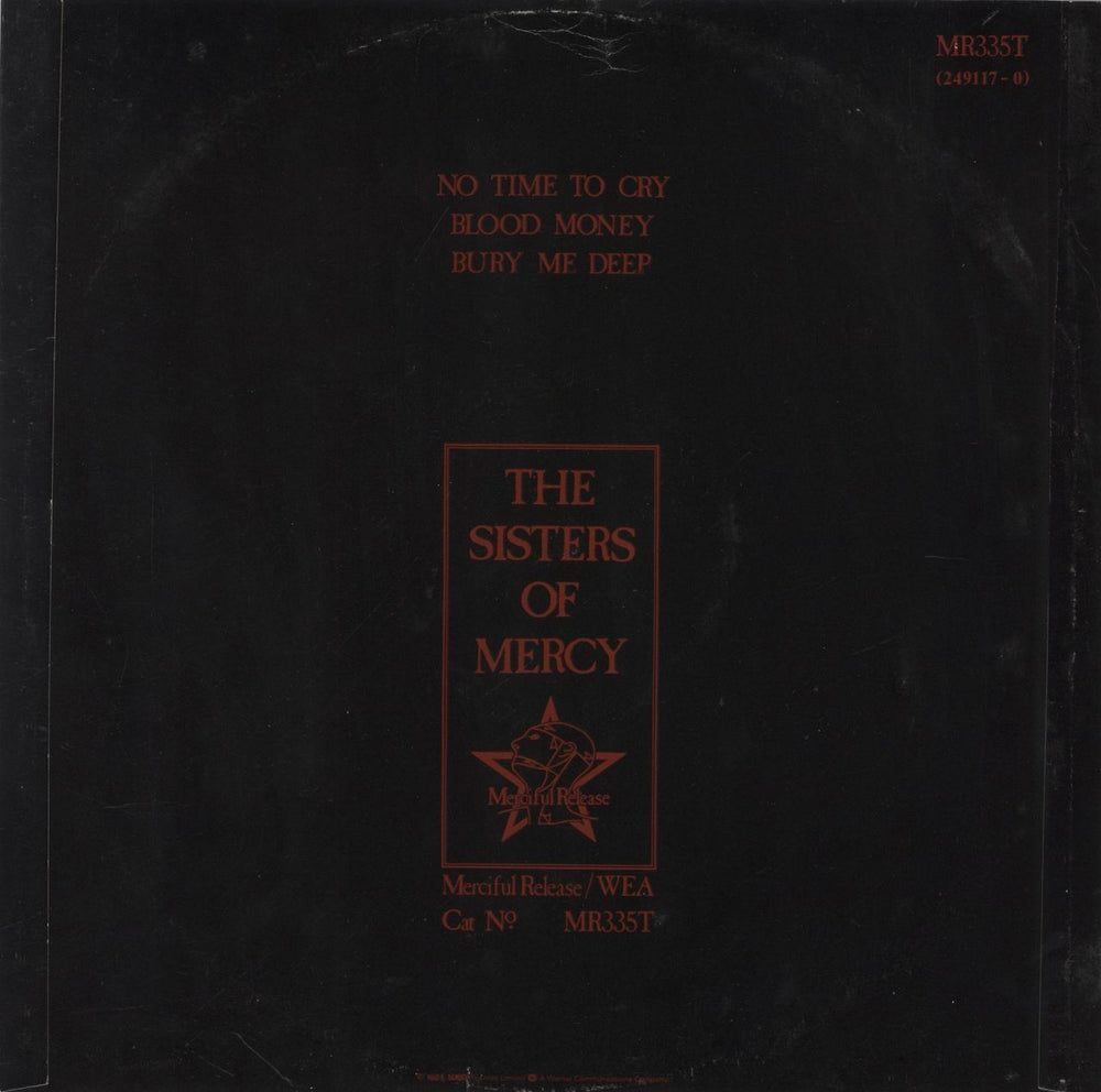 The Sisters Of Mercy No Time To Cry + p/s - VG UK 12" vinyl single (12 inch record / Maxi-single)