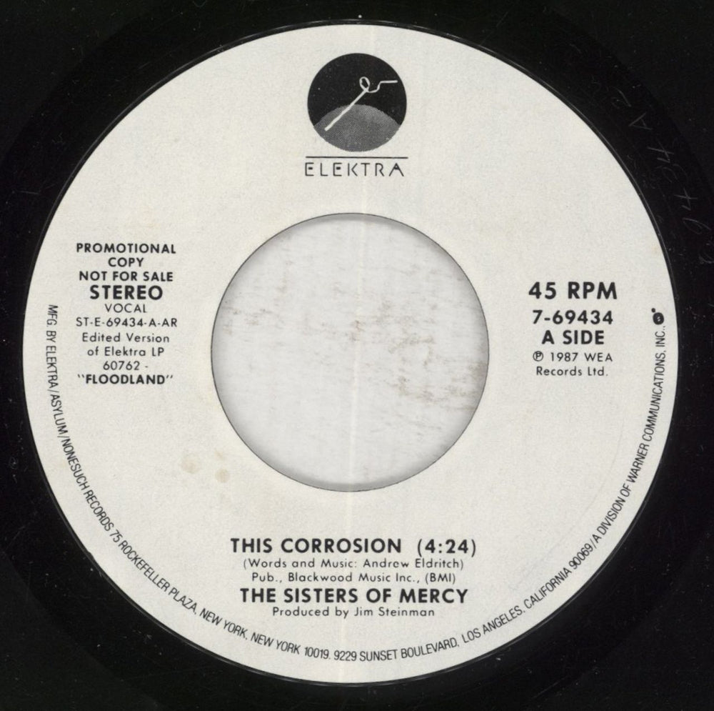 The Sisters Of Mercy This Corrosion US Promo 7" vinyl single (7 inch record / 45) SOM07TH112275