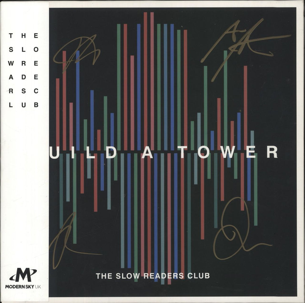 The Slow Readers Club Build A Tower - Red Vinyl + Autographed UK vinyl LP album (LP record) MODERN036LPX