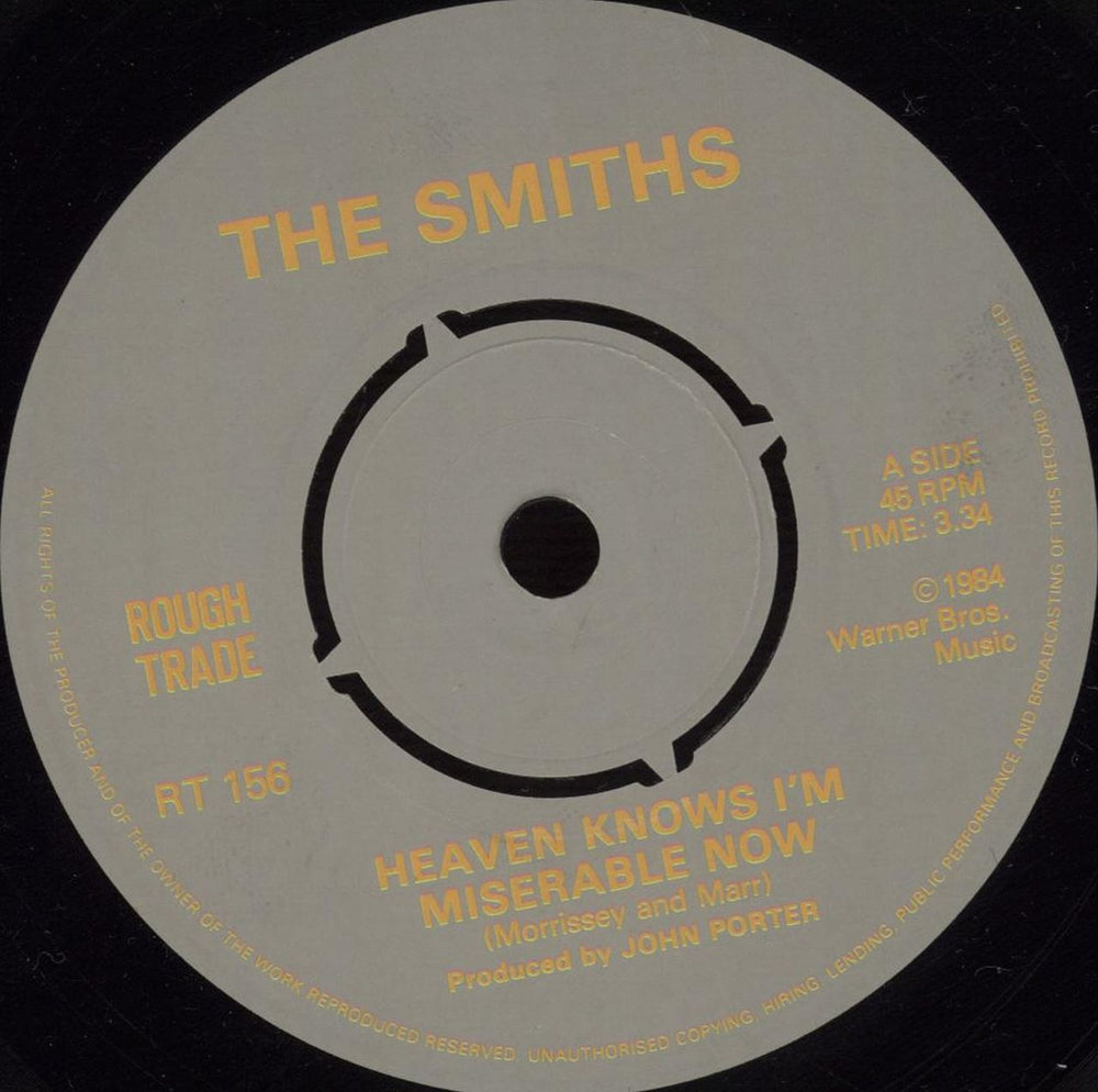 The Smiths Heaven Knows I'm Miserable Now - EX UK 7" vinyl single (7 inch record / 45) SMI07HE299920