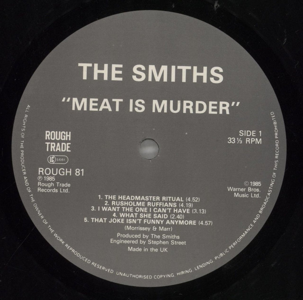 The Smiths Meat Is Murder UK vinyl LP album (LP record) SMILPME301048