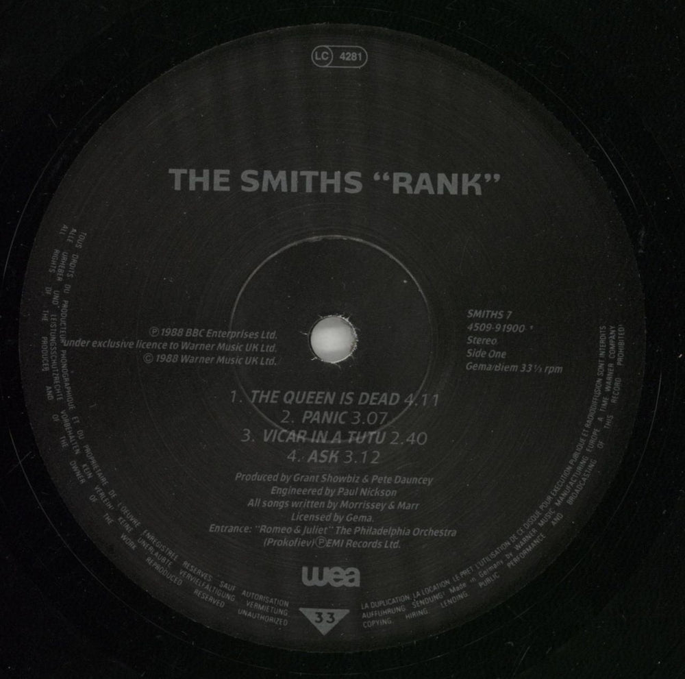 The Smiths Rank - 2 x 10" + Numbered Sleeve - EX UK 10" vinyl single (10 inch record) SMI10RA704990