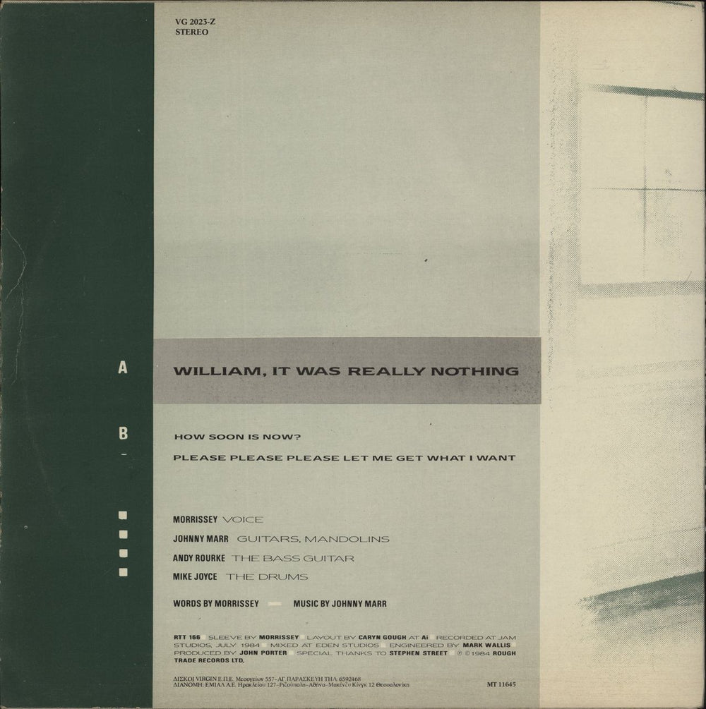 The Smiths William, It Was Really Nothing Greek 12" vinyl single (12 inch record / Maxi-single)
