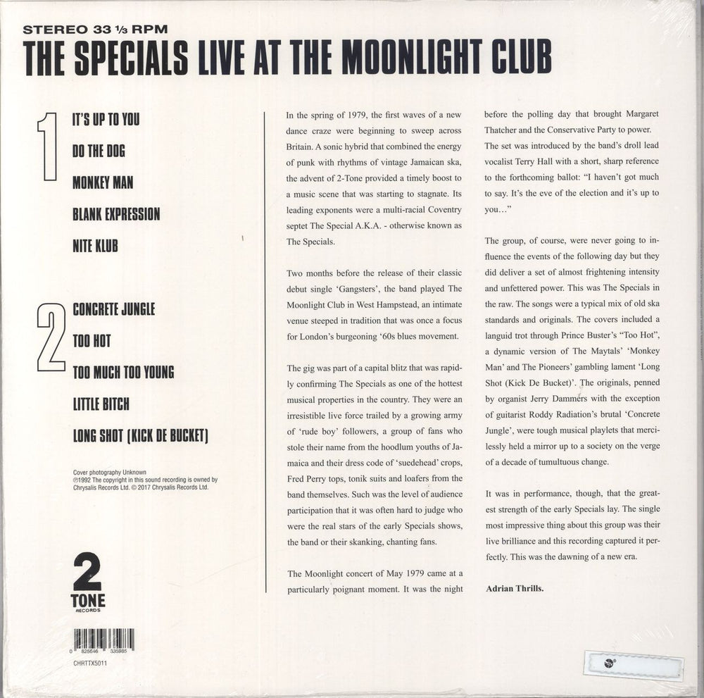 The Specials Live At The Moonlight Club - Sealed UK vinyl LP album (LP record) 825646335985