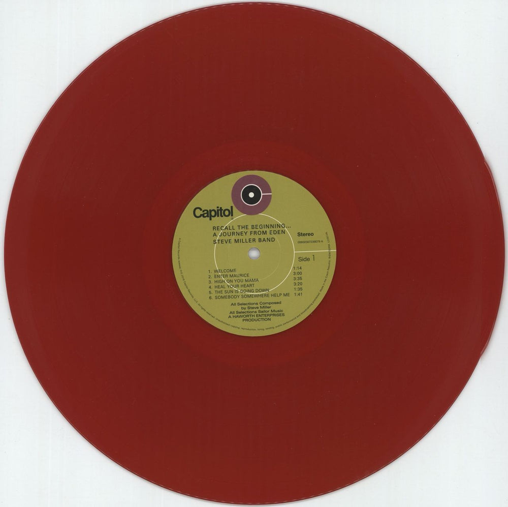The Steve Miller Band Recall The Beginning...A Journey From Eden - Red Vinyl + Fold-out Sleeve UK vinyl LP album (LP record) SBMLPRE875714