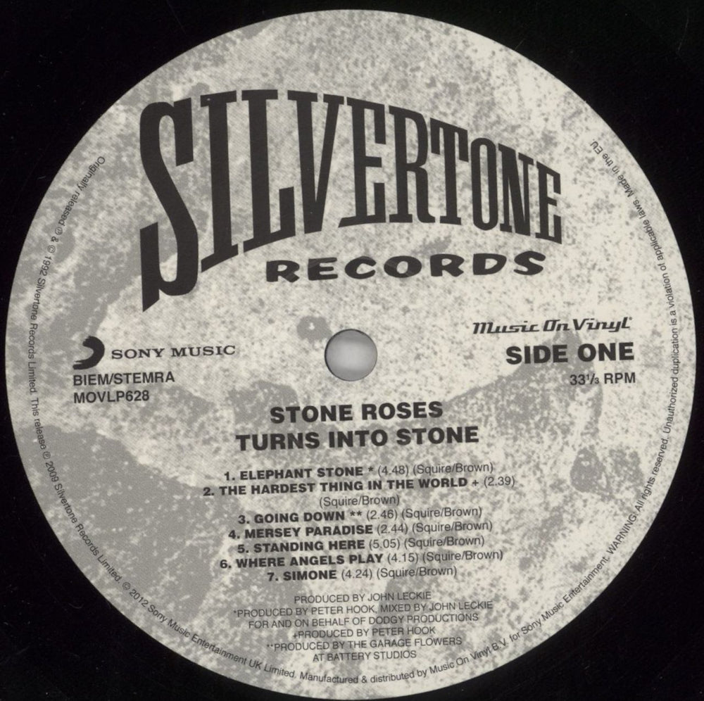 The Stone Roses Turns Into Stone - Remastered 180 Gram UK vinyl LP album (LP record) STOLPTU855526