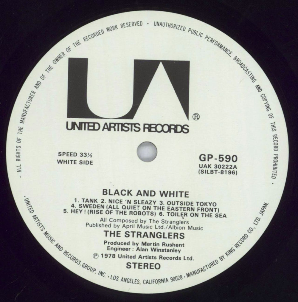 The Stranglers Black & White Japanese vinyl LP album (LP record) STRLPBL177940