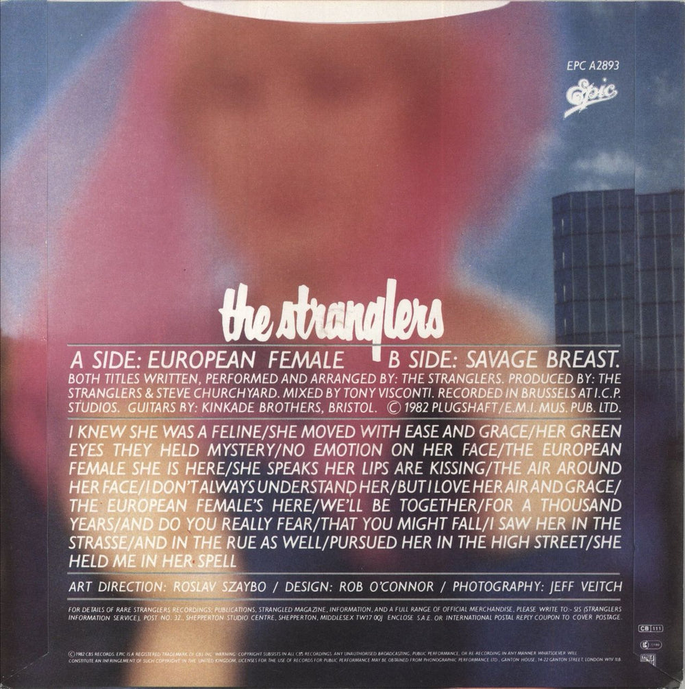 The Stranglers European Female UK 7" vinyl single (7 inch record / 45)