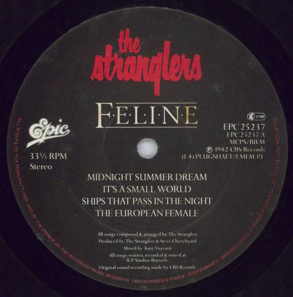 The Stranglers Feline - Stickered - VG Sleeve UK vinyl LP album (LP record) STRLPFE847864