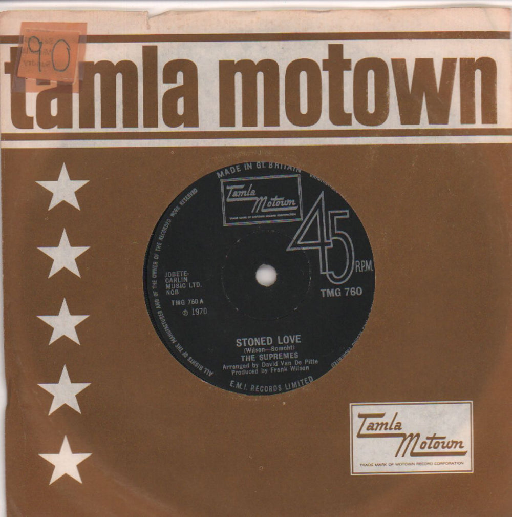 The Supremes Stoned Love - Solid UK 7" vinyl single (7 inch record / 45) TMG760