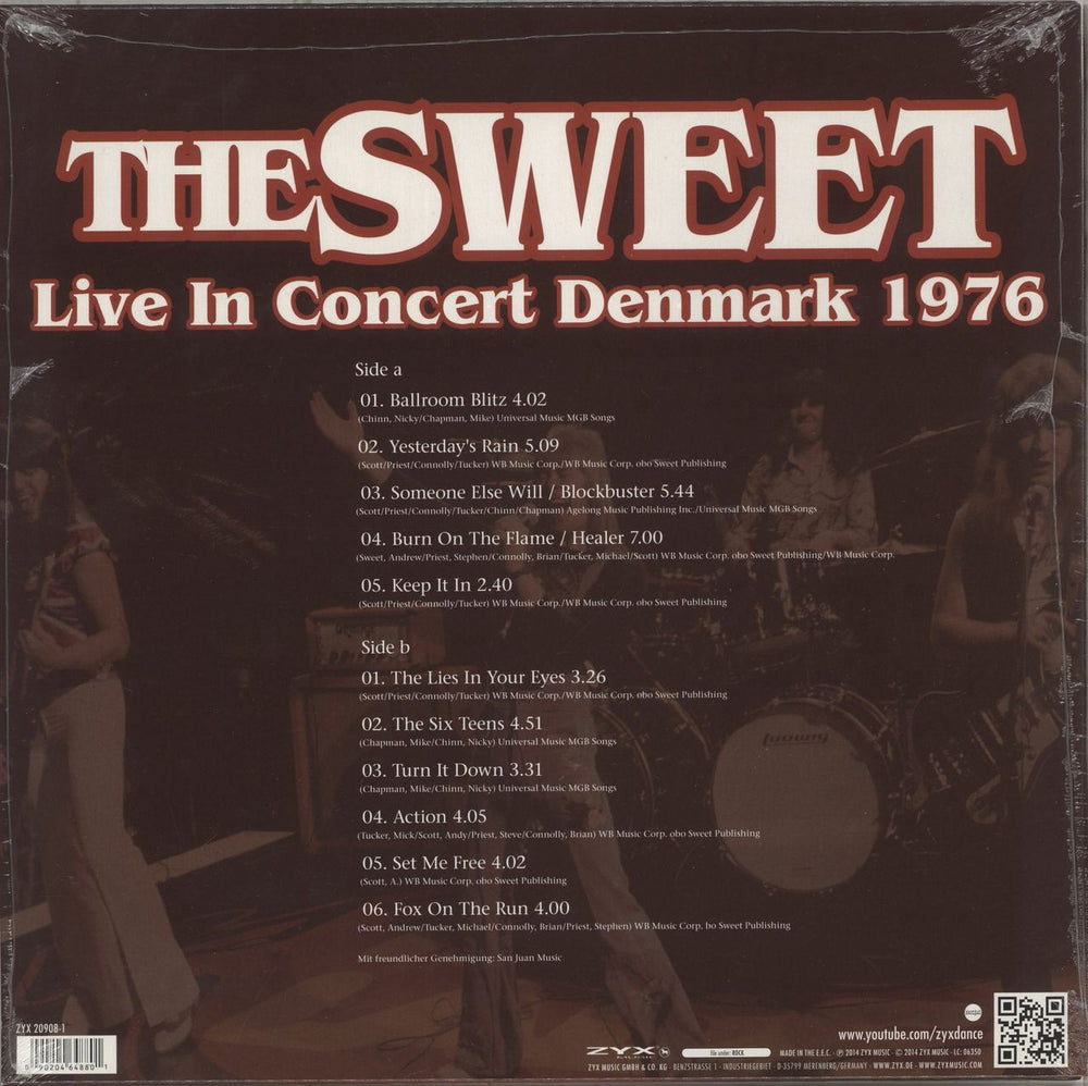 The Sweet Live In Concert Denmark 1976 German vinyl LP album (LP record) 090204648801
