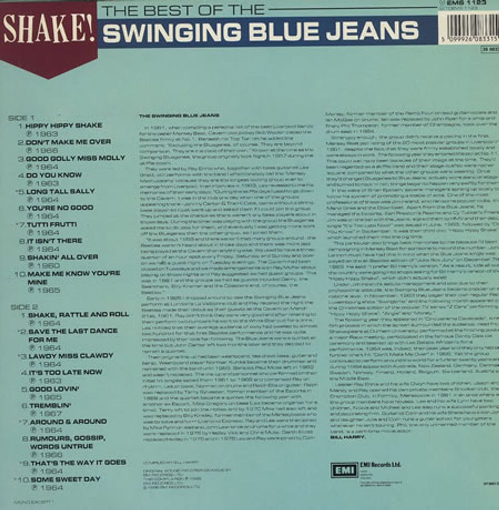 The Swinging Blue Jeans Shake! The Best Of UK vinyl LP album (LP record) SBJLPSH231391