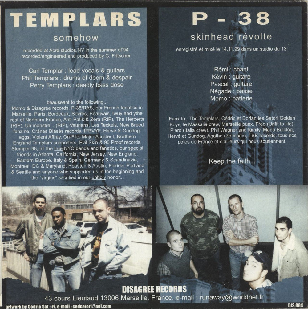 The Templars Marseille Meets New-York French 7" vinyl single (7 inch record / 45)