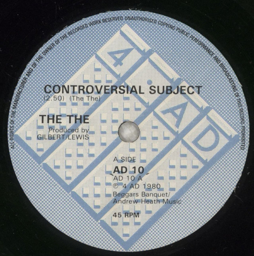 The The Controversial Subject - EX UK 7" vinyl single (7 inch record / 45) THE07CO867682