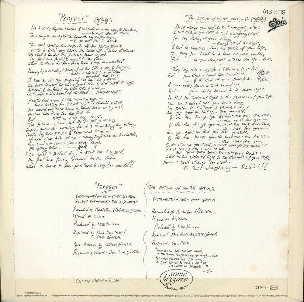 The The Perfect UK 12" vinyl single (12 inch record / Maxi-single)