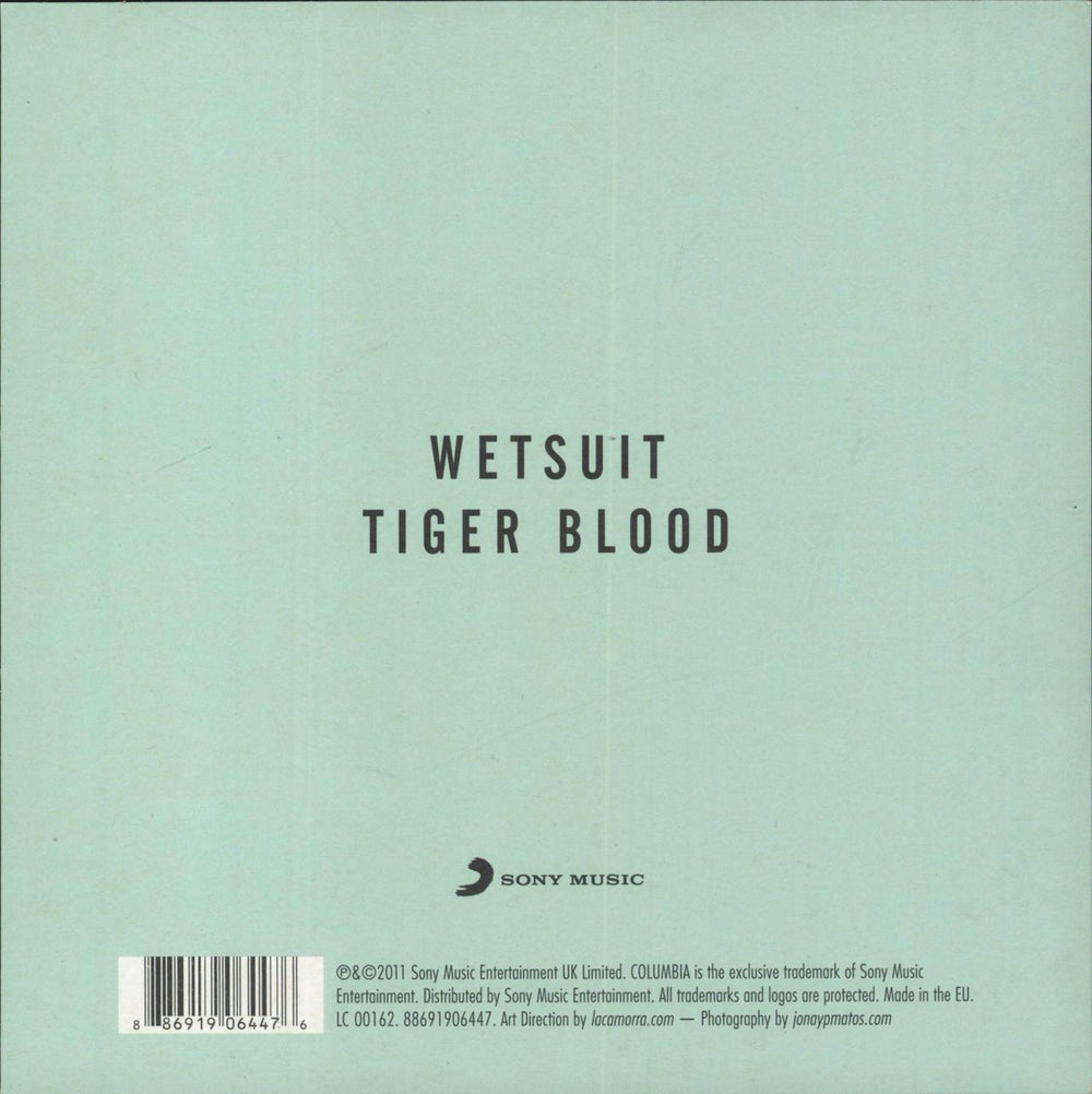 The Vaccines Wetsuit / Tiger Blood UK 7" vinyl single (7 inch record / 45) 886919064476