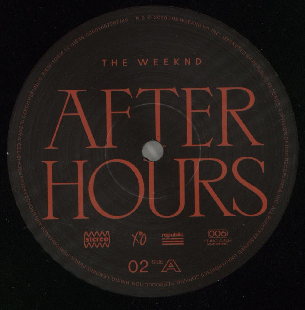 The Weeknd After Hours - Black Vinyl UK 2-LP vinyl record set (Double LP Album) YRS2LAF871225