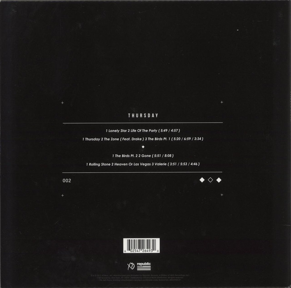 The Weeknd Thursday UK 2-LP vinyl record set (Double LP Album)