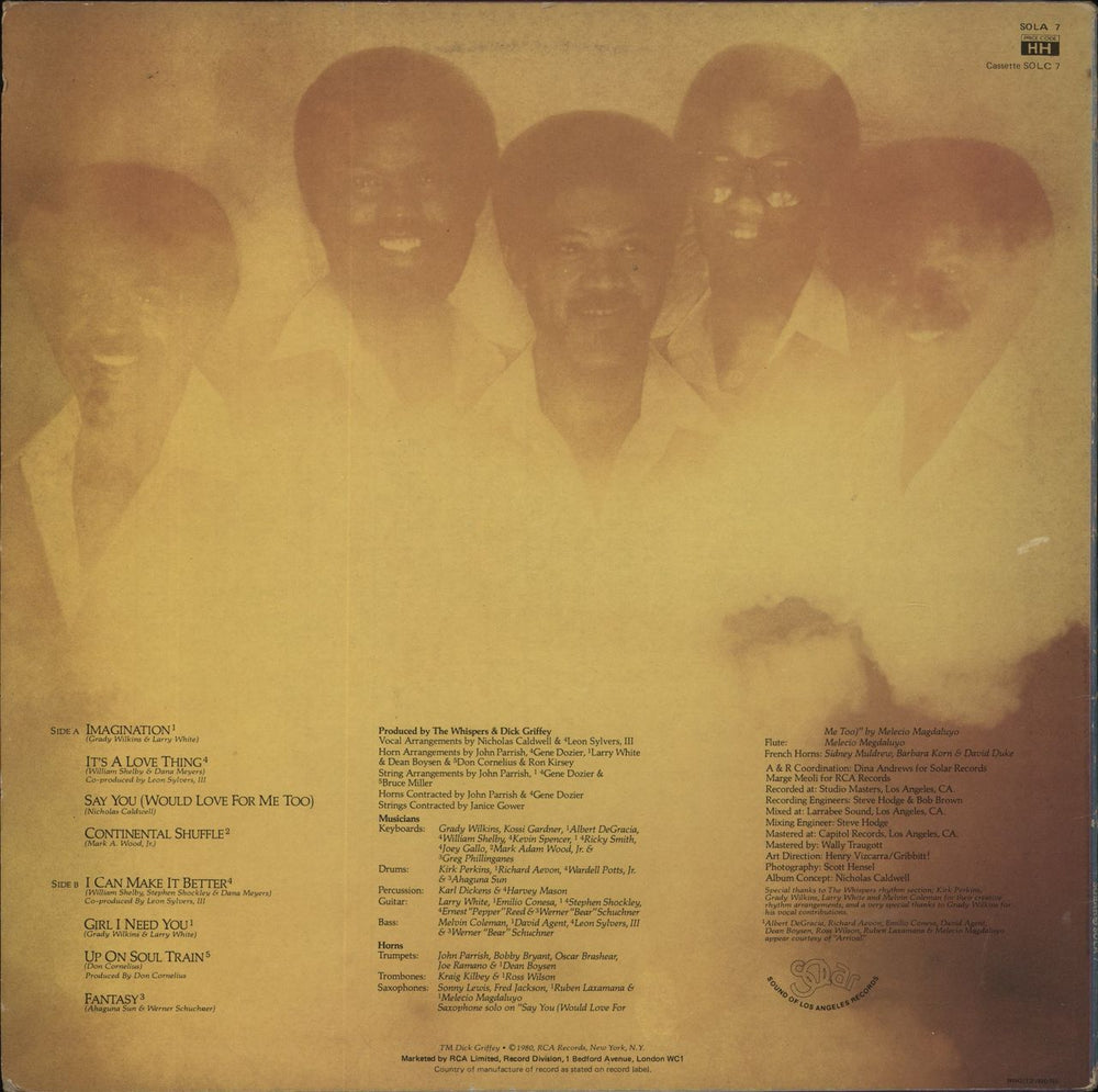 The Whispers Imagination UK vinyl LP album (LP record)