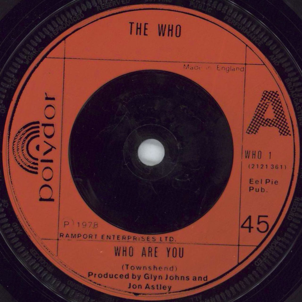 The Who Had Enough / Who Are You - P/S UK 7" vinyl single (7 inch record / 45) WHO07HA63077